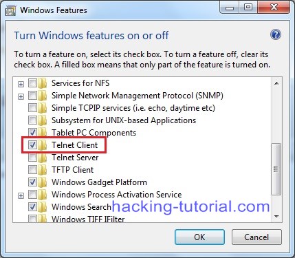 How to Enable Telnet on Windows 7
