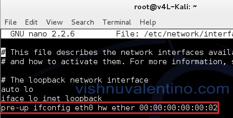 How to change MAC address on kali linux